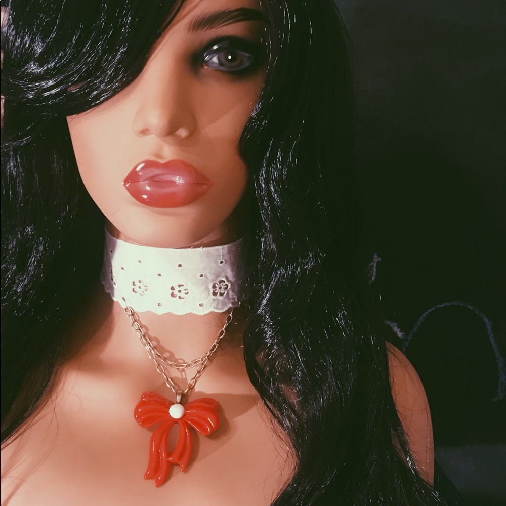 Kawaii Eyelet Choker with Resin Bow